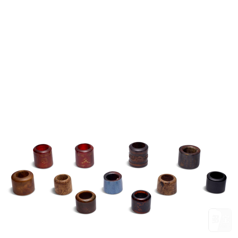 二十世紀 各式質材扳指十一件 | ELEVEN ARCHER'S RINGS OF VARIOUS MATERIALS